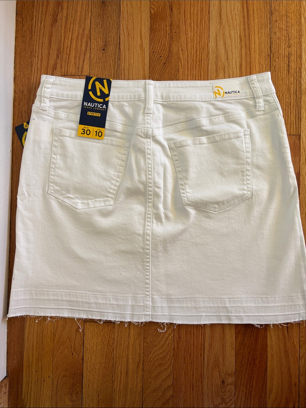 Nautica White Button-Front Denim Mini Skirt - Picture 2 of 2